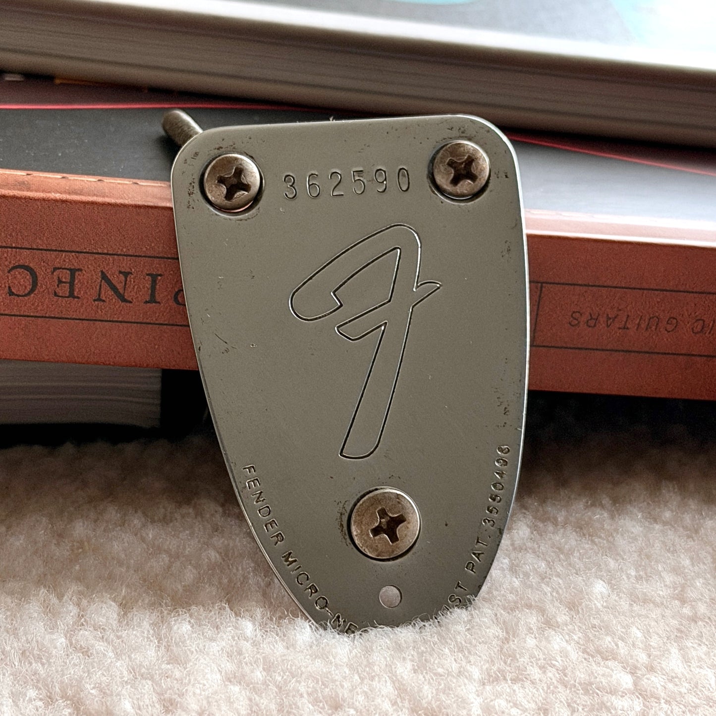 70's 3 Bolt "F" Neck Plate (Optional Serial Number)