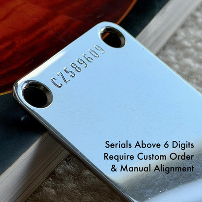 Vintage Neck Plate in Chrome (Optional Serial Number)