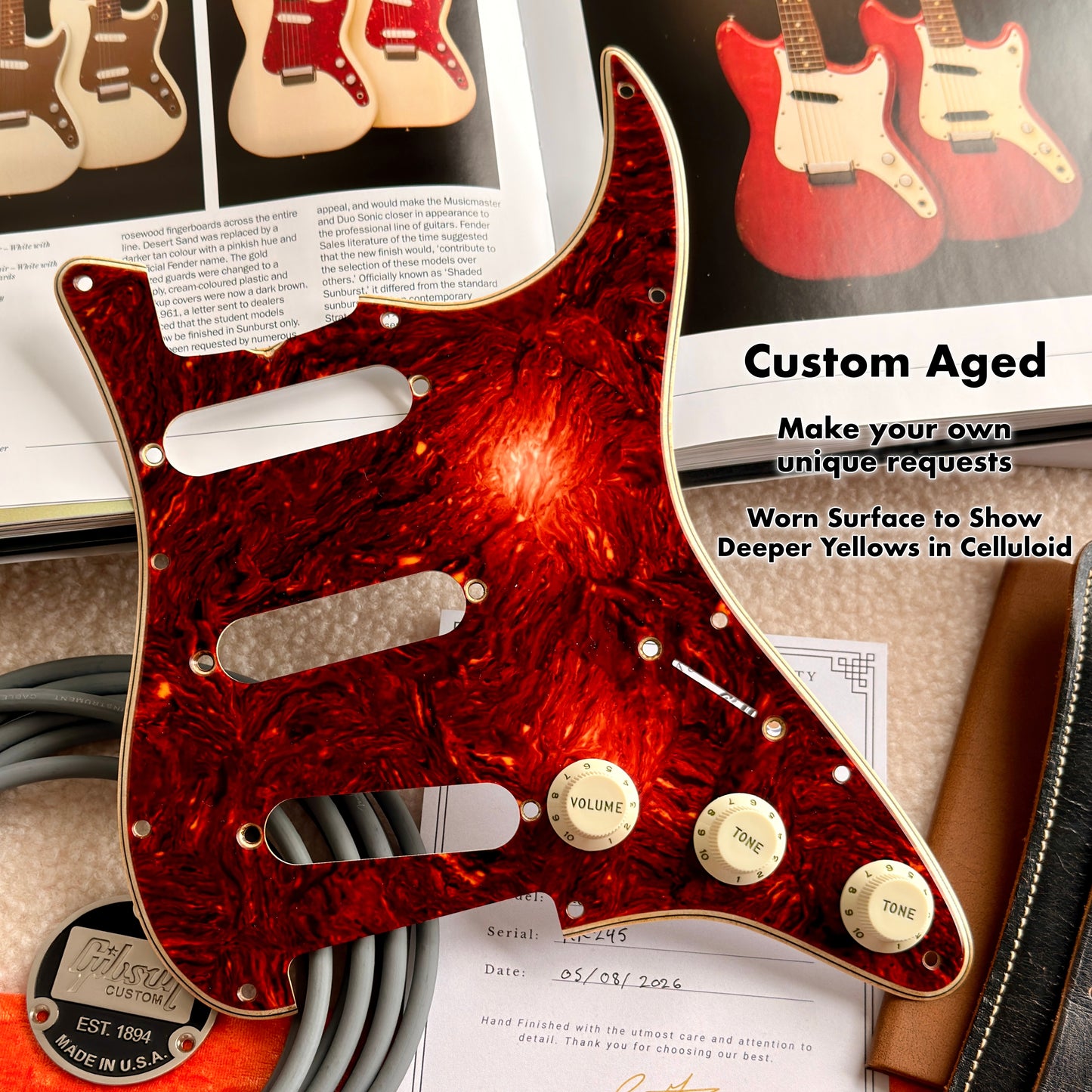 1962 Strat® Celluloid Nitrate Tortoise Shell Pickguard